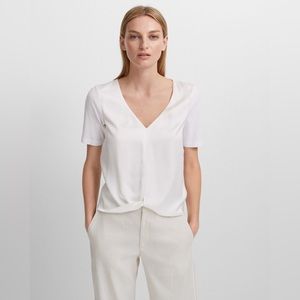 Club Monaco NWT Silk & Jersey Ivory Top L
